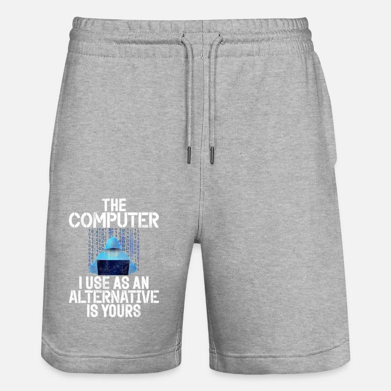 Cyber-sicherheits-hacker-hacking - Stanley/Stella Unisex Bio Joggingshorts Trainer  - Grau meliert