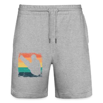Diving, Artistic Jumping, Synchronized Diving - Stanley/Stella Trainer Unisex Organic Jogging Shorts - heather grey - Front - Nik (191cm) & Marisol (170cm)