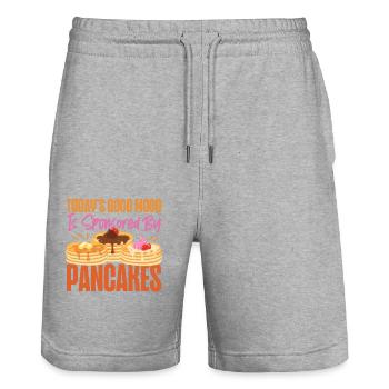 Pancake Lover Kids Today's Good - Stanley/Stella Unisex Bio Joggingshorts Trainer  - Grau meliert - Vorne - Nik (191cm) & Marisol (170cm)