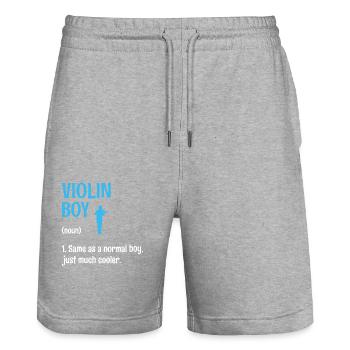 Violin Boy Identique À Un Garçon Normal Juste Beaucoup Plus Cool V - Short de jogging bio TRAINER Stanley/Stella unisexe - gris chiné - Devant - Nik (191cm) & Marisol (170cm)