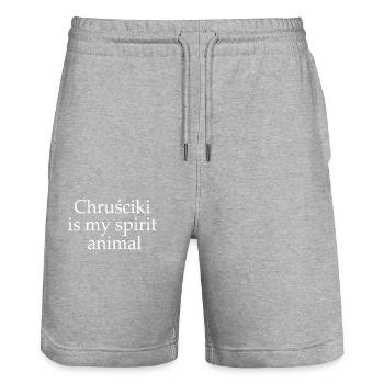 Funny Polish Chrusciki Gift - Stanley/Stella Trainer Unisex Organic Jogging Shorts - heather grey - Front - Nik (191cm) & Marisol (170cm)