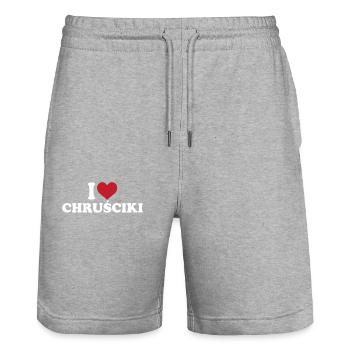 J’adore Chrusciki - Short de jogging bio TRAINER Stanley/Stella unisexe - gris chiné - Devant - Nik (191cm) & Marisol (170cm)