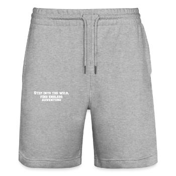 Wandern - Step into the wild, find endless - Stanley/Stella Unisex Bio Joggingshorts Trainer  - Grau meliert - Vorne - Nik (191cm) & Marisol (170cm)