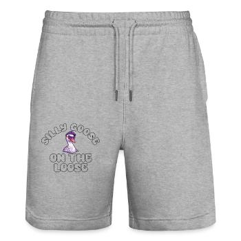 Die Dumme Gans Auf Freiem Fuß - Stanley/Stella Unisex Bio Joggingshorts Trainer  - Grau meliert - Vorne - Nik (191cm) & Marisol (170cm)