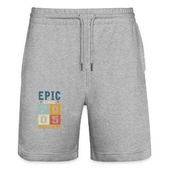 2005 Geburtstag Epic since - Stanley/Stella Unisex Bio Joggingshorts Trainer  - Grau meliert - Vorne - Nik (191cm) & Marisol (170cm)