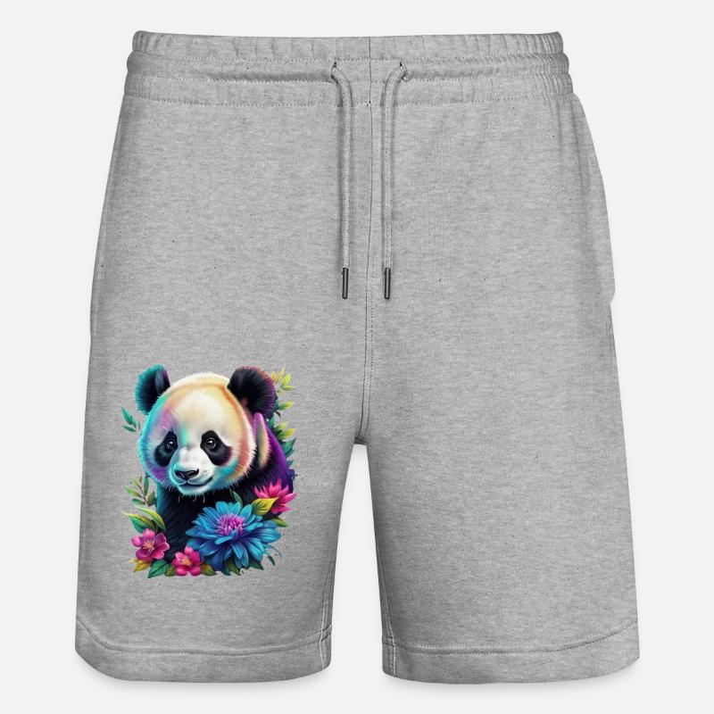 Panda - Stanley/Stella Unisex Bio Joggingshorts Trainer  - Grau meliert