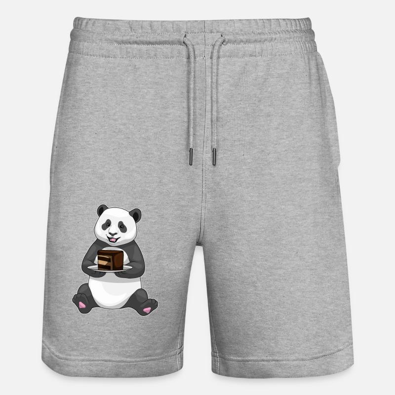 Gâteau d’anniversaire Panda - Short de jogging bio TRAINER Stanley/Stella unisexe - gris chiné