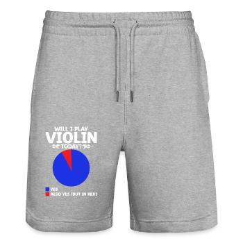 Vais-je jouer du violon aujourd’hui Violoniste violoniste Violini - Short de jogging bio TRAINER Stanley/Stella unisexe - gris chiné - Devant - Nik (191cm) & Marisol (170cm)