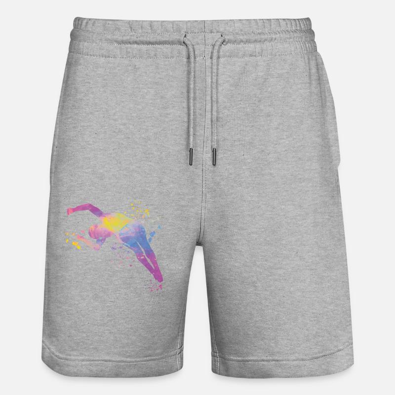 Turmspringen Synchronspringen Kunstspringen - Stanley/Stella Unisex Bio Joggingshorts Trainer  - Grau meliert