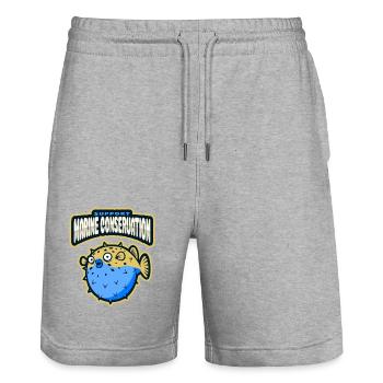 Marine Conservation - Stanley/Stella Trainer Unisex Organic Jogging Shorts - heather grey - Front - Nik (191cm) & Marisol (170cm)