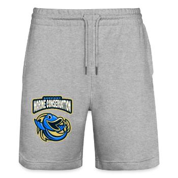 Marine Conservation - Stanley/Stella Trainer Unisex Organic Jogging Shorts - heather grey - Front - Nik (191cm) & Marisol (170cm)