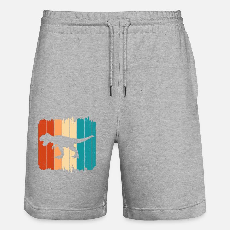 T Rex - Stanley/Stella Unisex Bio Joggingshorts Trainer  - Grau meliert