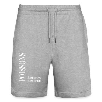 poissons - Short de jogging bio TRAINER Stanley/Stella unisexe - gris chiné - Devant - Nik (191cm) & Marisol (170cm)
