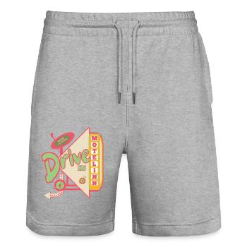 Motor Inn Retro Stil - Stanley/Stella Unisex Bio Joggingshorts Trainer  - Grau meliert - Vorne - Nik (191cm) & Marisol (170cm)