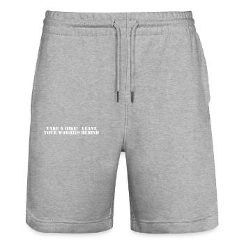 Hiking - Take a hike, leave your worries behind - Stanley/Stella Trainer Unisex Organic Jogging Shorts - heather grey - Front - Nik (191cm) & Marisol (170cm)