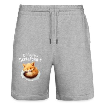 Schlafshirt - Stanley/Stella Unisex Bio Joggingshorts Trainer  - Grau meliert - Vorne - Nik (191cm) & Marisol (170cm)