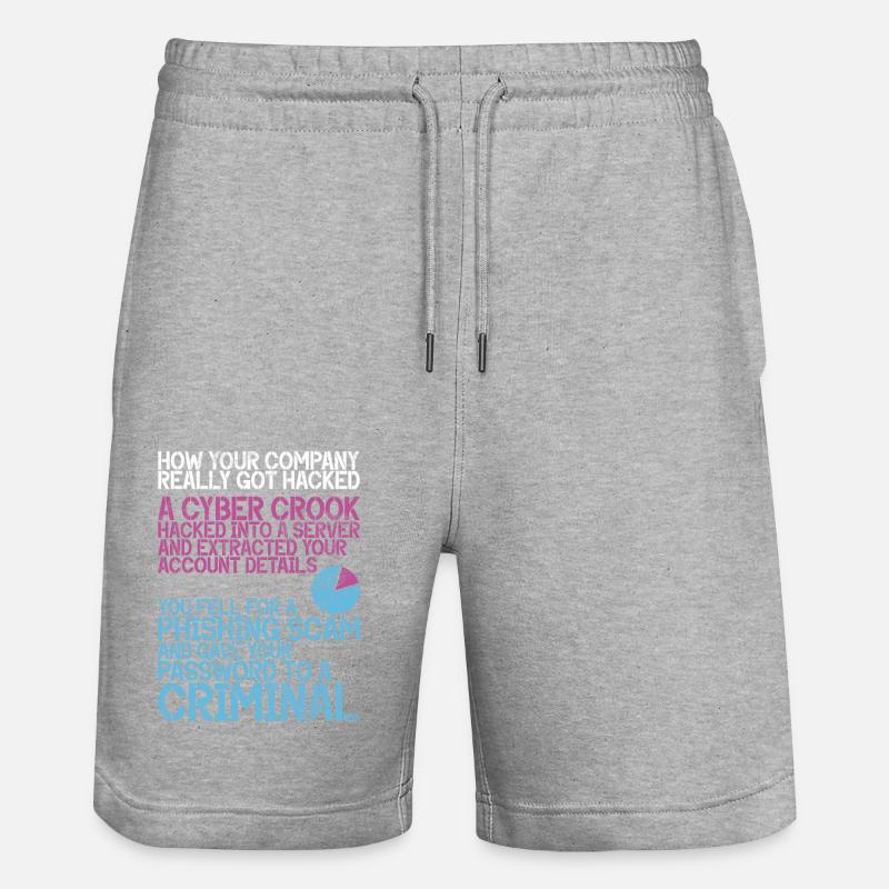 Cyber security hacker hacking - Stanley/Stella Trainer Unisex Organic Jogging Shorts - heather grey
