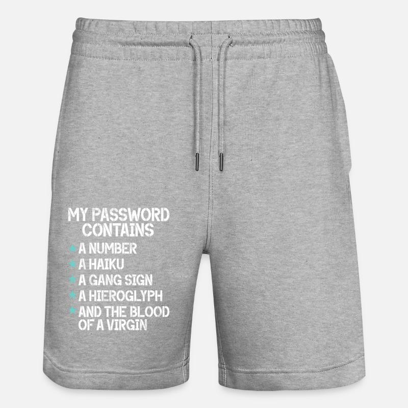 Cyber-sicherheits-hacker-hacking - Stanley/Stella Unisex Bio Joggingshorts Trainer  - Grau meliert