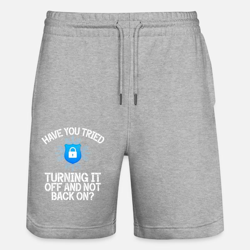Cyber-sicherheits-hacker-hacking - Stanley/Stella Unisex Bio Joggingshorts Trainer  - Grau meliert