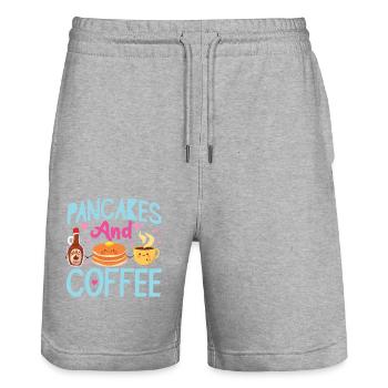 Pancake Lover Kids Pancakes Et - Short de jogging bio TRAINER Stanley/Stella unisexe - gris chiné - Devant - Nik (191cm) & Marisol (170cm)