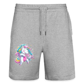 Einhorn Violine Instrument Geiger Geiger Geiger Geige - Stanley/Stella Unisex Bio Joggingshorts Trainer  - Grau meliert - Vorne - Nik (191cm) & Marisol (170cm)