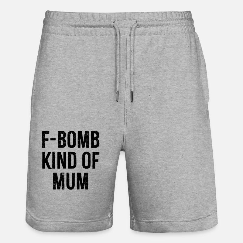 F Bomb Kinda Maman - Short de jogging bio TRAINER Stanley/Stella unisexe - gris chiné