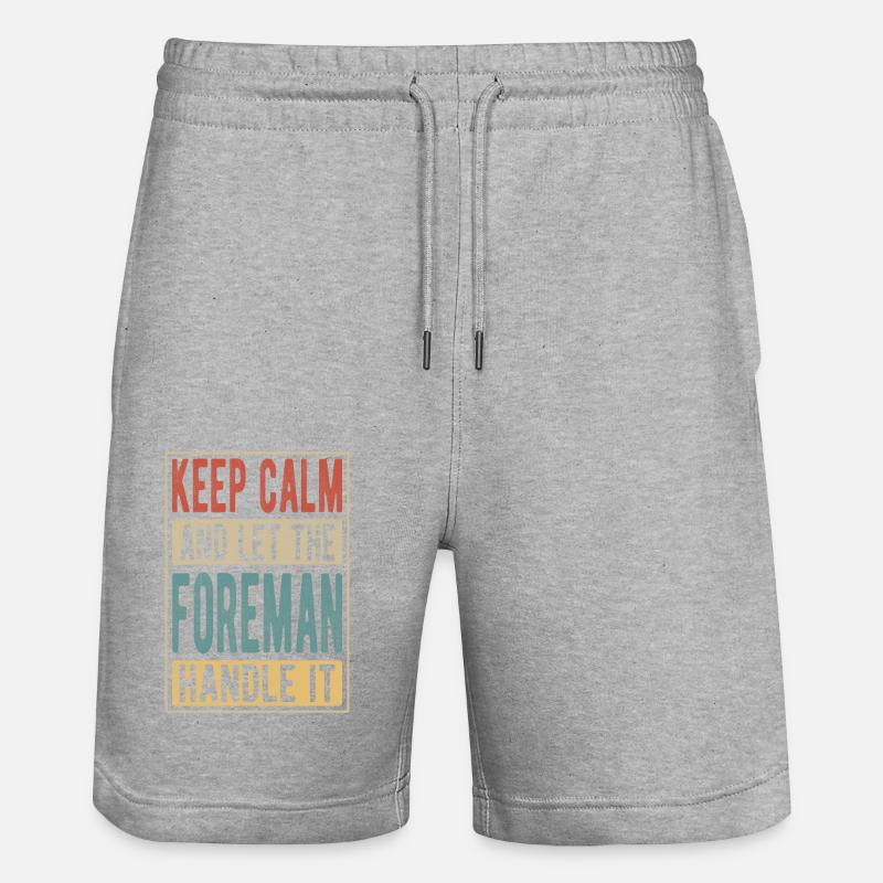 Vorarbeiter Retro-Geschenk - Stanley/Stella Unisex Bio Joggingshorts Trainer  - Grau meliert