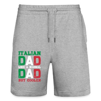 Italian Dad Italy Flag Gifts for Men Father's Day - Stanley/Stella Unisex Bio Joggingshorts Trainer  - Grau meliert - Vorne - Nik (191cm) & Marisol (170cm)