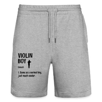 Violin Boy Identique À Un Garçon Normal Juste Beaucoup Plus Cool V - Short de jogging bio TRAINER Stanley/Stella unisexe - gris chiné - Devant - Nik (191cm) & Marisol (170cm)