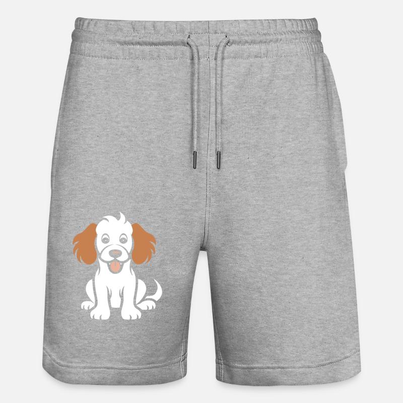 Cocker Spaniel Dog - Stanley/Stella Trainer Unisex Organic Jogging Shorts - heather grey