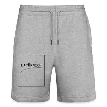 latürnich black - Stanley/Stella Trainer Unisex Organic Jogging Shorts - heather grey - Front - Nik (191cm) & Marisol (170cm)