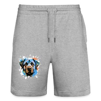 Kangal Dog Head Portrait Colorful - Stanley/Stella Trainer Unisex Organic Jogging Shorts - heather grey - Front - Nik (191cm) & Marisol (170cm)