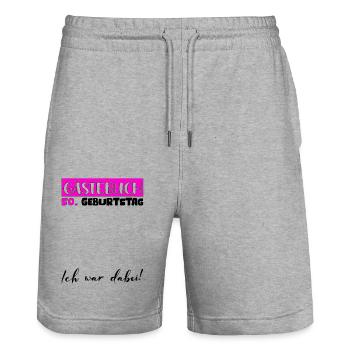 50th Birthday Gift Women's Decoration Women's Guestbook - Stanley/Stella Trainer Unisex Organic Jogging Shorts - heather grey - Front - Nik (191cm) & Marisol (170cm)