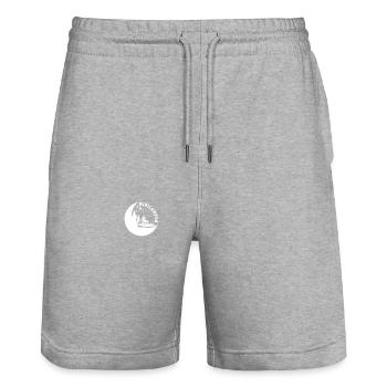Minicamper Camping-Camper Microcamper - Stanley/Stella Trainer Unisex Organic Jogging Shorts - heather grey - Front - Nik (191cm) & Marisol (170cm)