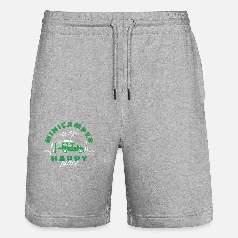 Minicamper Happy Camping-Camper Microcamper - Stanley/Stella Unisex Bio Joggingshorts Trainer - Grau meliert