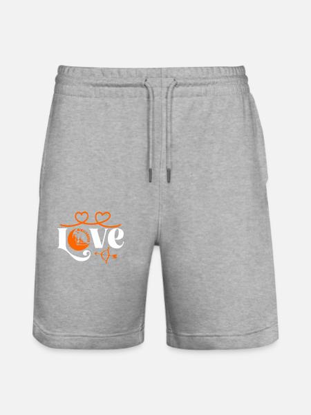 Minicamper Lover Herzen Camping-Camper Microcamper - Stanley/Stella Unisex Bio Joggingshorts Trainer - Grau meliert