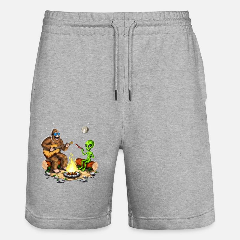 Bigfoot et camping extraterrestre - Short de jogging bio TRAINER Stanley/Stella unisexe - gris chiné