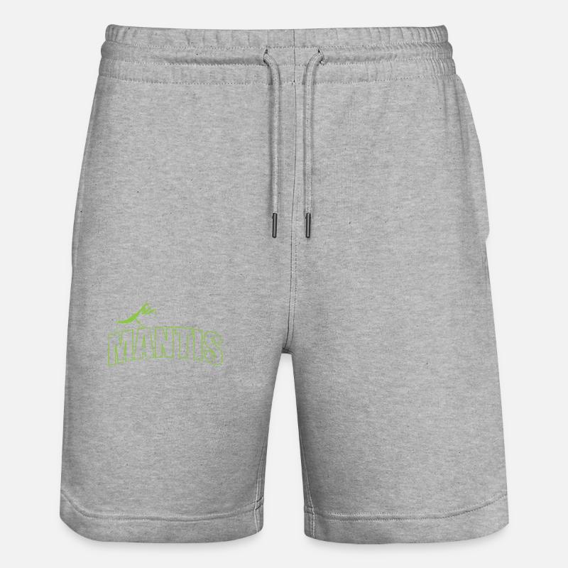 Insecte mante sur le script - Short de jogging bio TRAINER Stanley/Stella unisexe - gris chiné