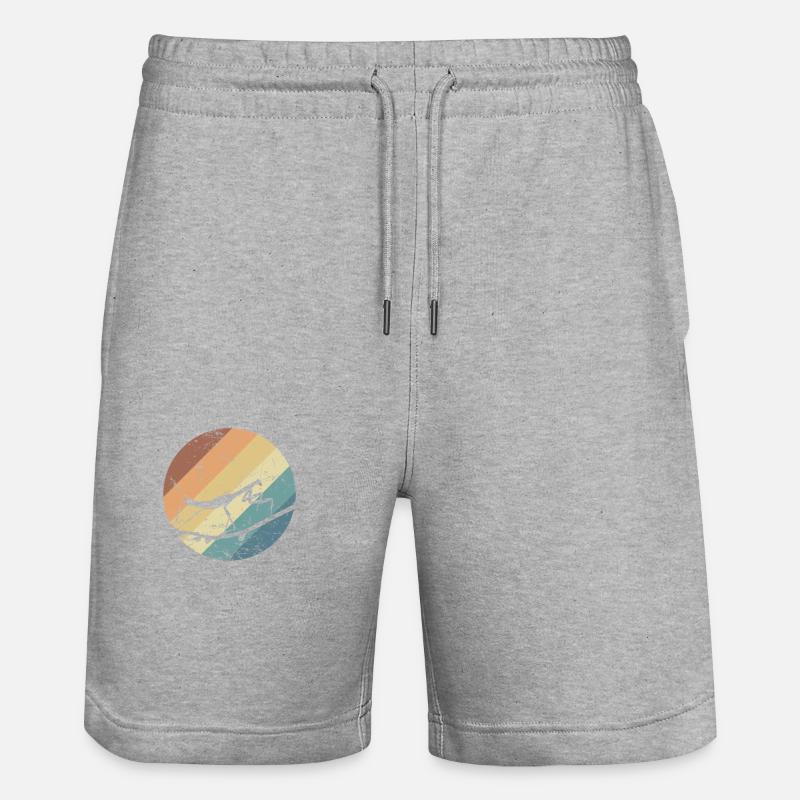 Praying mantis in gradient - Stanley/Stella Trainer Unisex Organic Jogging Shorts - heather grey