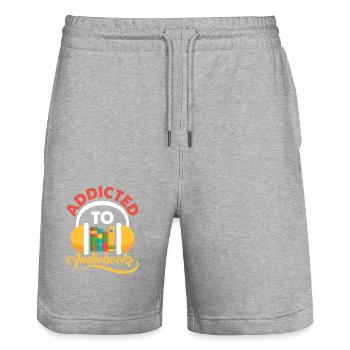 Oreilles seulement : accro aux livres audio - Short de jogging bio TRAINER Stanley/Stella unisexe - gris chiné - Devant - Nik (191cm) & Marisol (170cm)