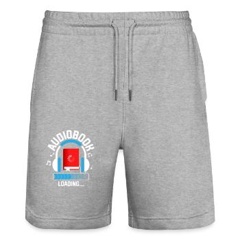 Story Time Anytime: Audiobook Loading... - Stanley/Stella Trainer Unisex Organic Jogging Shorts - heather grey - Front - Nik (191cm) & Marisol (170cm)