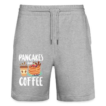 Pancake Lover Kids Pancakes Et - Short de jogging bio TRAINER Stanley/Stella unisexe - gris chiné - Devant - Nik (191cm) & Marisol (170cm)