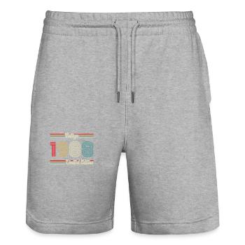 1988 Birthday Vintage Limited Edition - Stanley/Stella Trainer Unisex Organic Jogging Shorts - heather grey - Front - Nik (191cm) & Marisol (170cm)