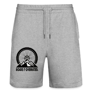 Roads Overrated Mountain Bike MTB Mountain Bikes - Stanley/Stella Trainer Unisex Organic Jogging Shorts - heather grey - Front - Nik (191cm) & Marisol (170cm)