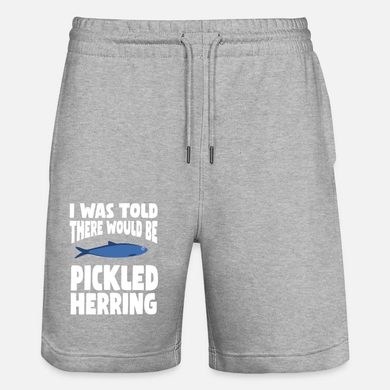 Eingelegter Hering Design - Stanley/Stella Unisex Bio Joggingshorts Trainer  - Grau meliert