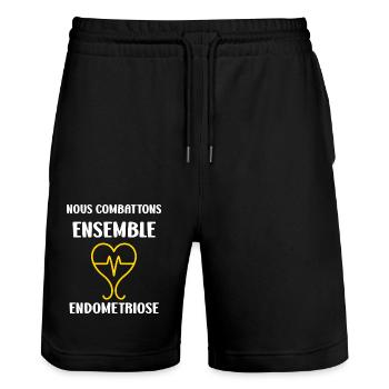 sensibilisation endométriose - Short de jogging bio TRAINER Stanley/Stella unisexe - noir - Devant - Nik (191cm) & Marisol (170cm)