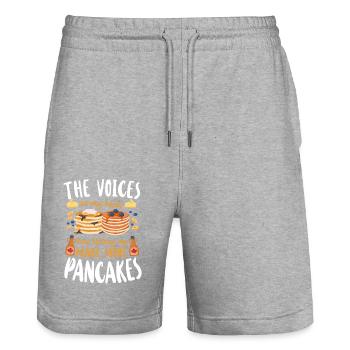 Pancake Lover Kids The Voices In - Stanley/Stella Unisex Bio Joggingshorts Trainer  - Grau meliert - Vorne - Nik (191cm) & Marisol (170cm)