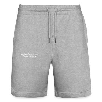 Hiking - Adventure is out there, hike on - Stanley/Stella Trainer Unisex Organic Jogging Shorts - heather grey - Front - Nik (191cm) & Marisol (170cm)