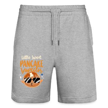 Pancake Lover Kids Little Sweet - Stanley/Stella Unisex Bio Joggingshorts Trainer  - Grau meliert - Vorne - Nik (191cm) & Marisol (170cm)