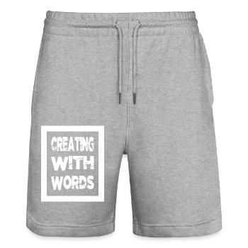 creativity creative inspiration writing tips quote - Stanley/Stella Trainer Unisex Organic Jogging Shorts - heather grey - Front - Nik (191cm) & Marisol (170cm)